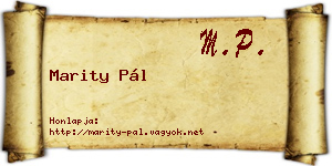Marity Pál névjegykártya